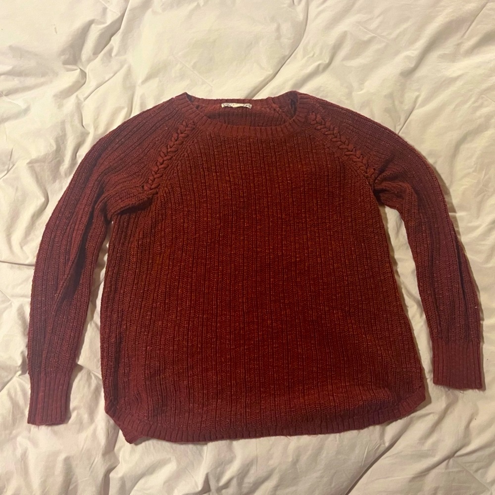 Woven Burgundy Sweater
